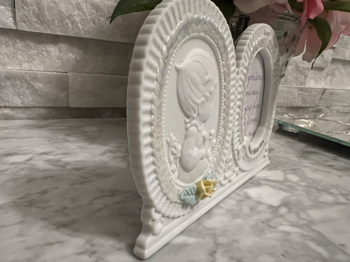 Baptism / Christening porcelain photo frame - Precious Momemts image indicator(4)