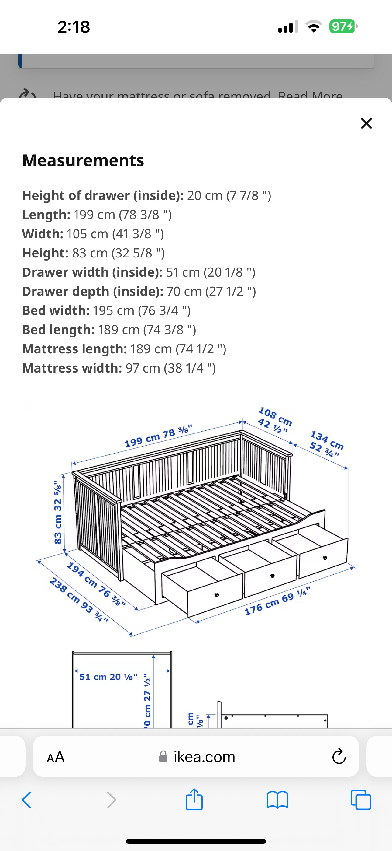 IKEA Hemnes daybed - white - photo 3