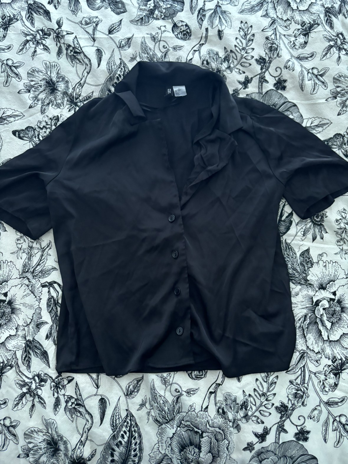 H&M Black Blouse 3XS (Fits XXS-S) thumbnail