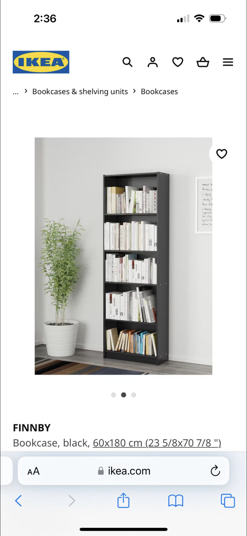Black ikea bookcase   40$ - photo 2