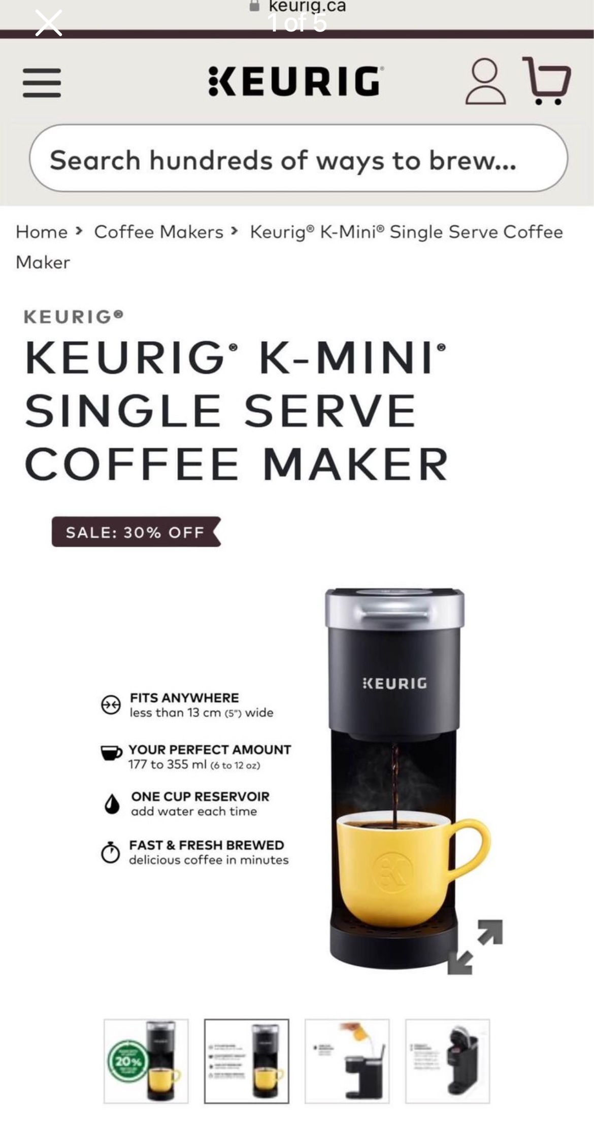 KEURIG K-MINI COFFEE MAKER thumbnail