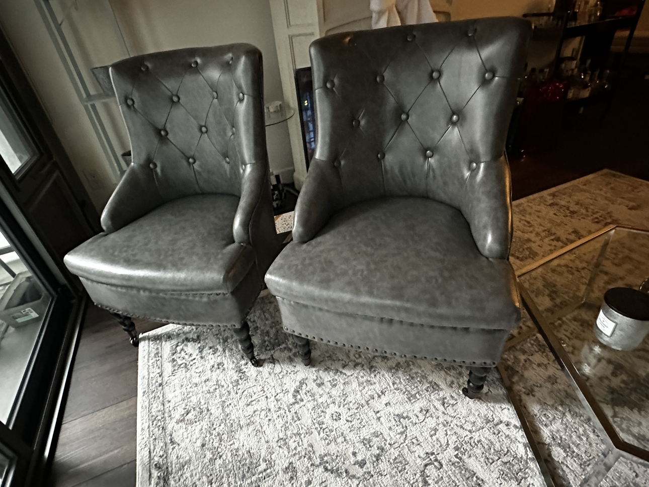 Grey Leather Chairs thumbnail