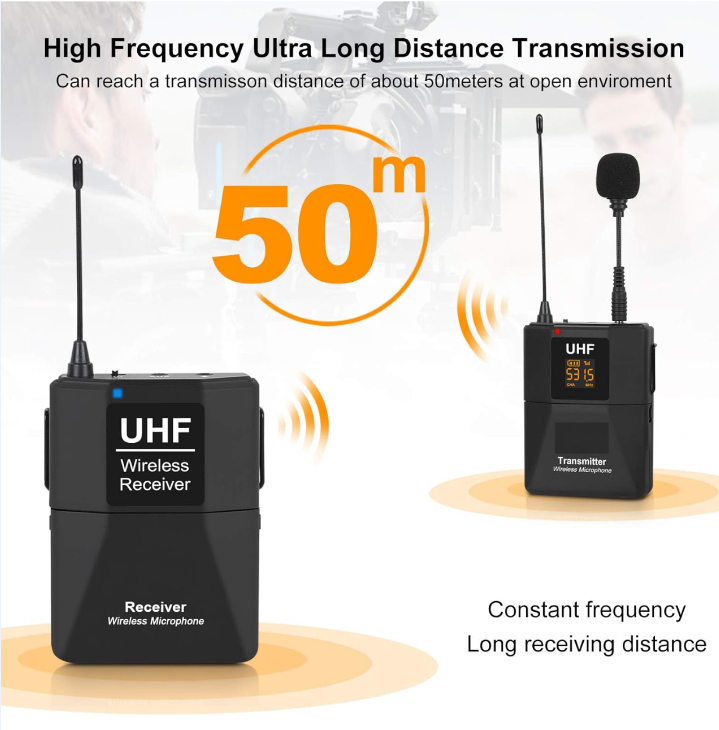 Wireless Lavalier Microphone UHF Lapel mic for DSLR camera - photo 3