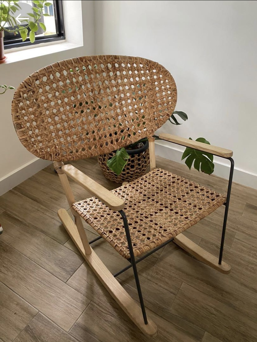 Ilea Gronadal Rocking Chair - Solid Wood and Steel Frame