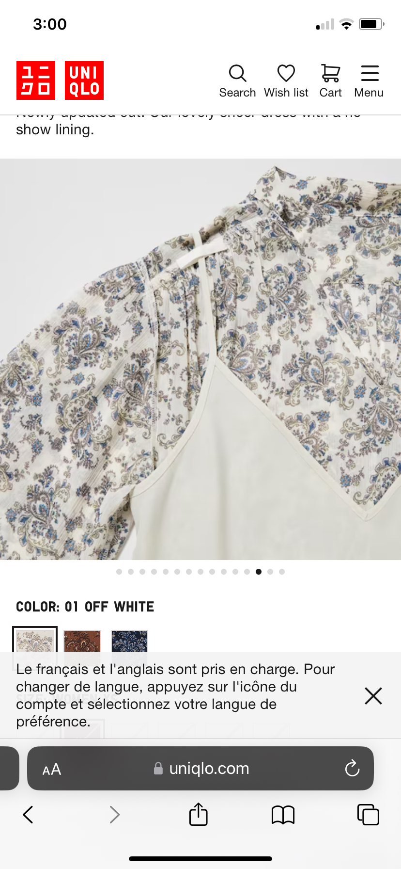 New Uniqlo dress with tag in light color chiffon image indicator(6)