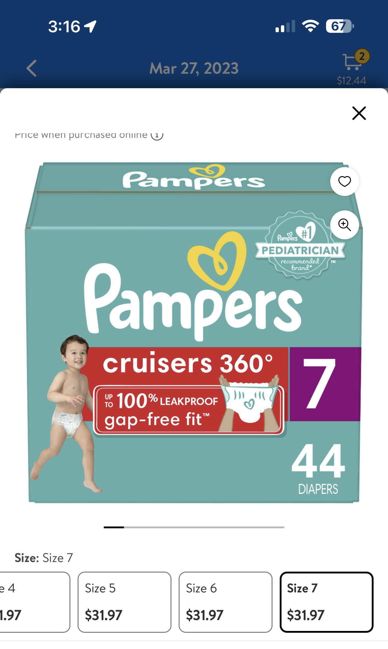 Pampers cruisers 360 size 7 thumbnail