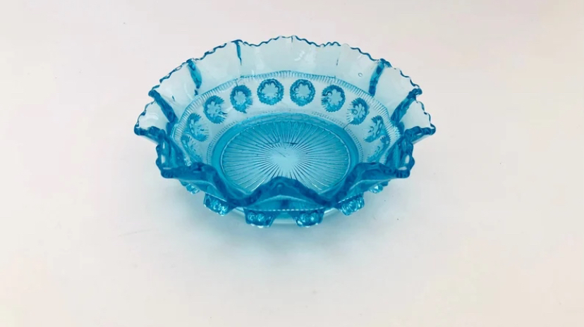 Blue Glass Vintage Trinket Dish image indicator(2)