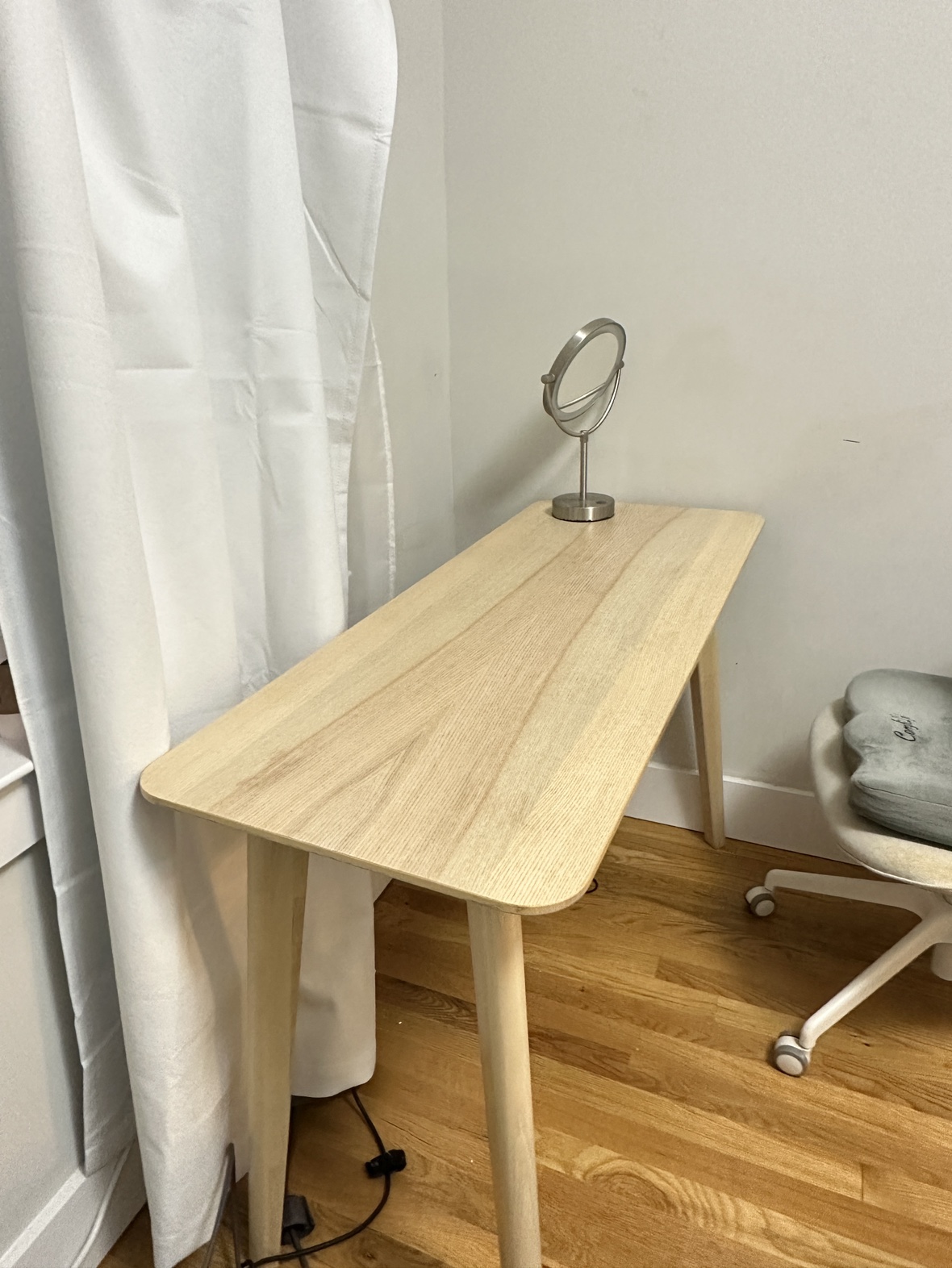 Light wood desk