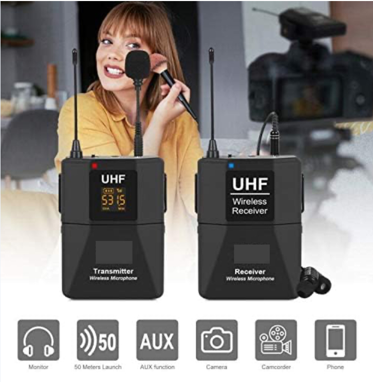 Wireless Lavalier Microphone UHF Lapel mic for DSLR camera - photo 5