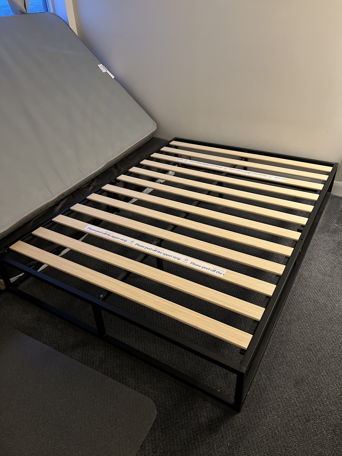 IKEA full size foam mattress + Metal bed frame - photo 5