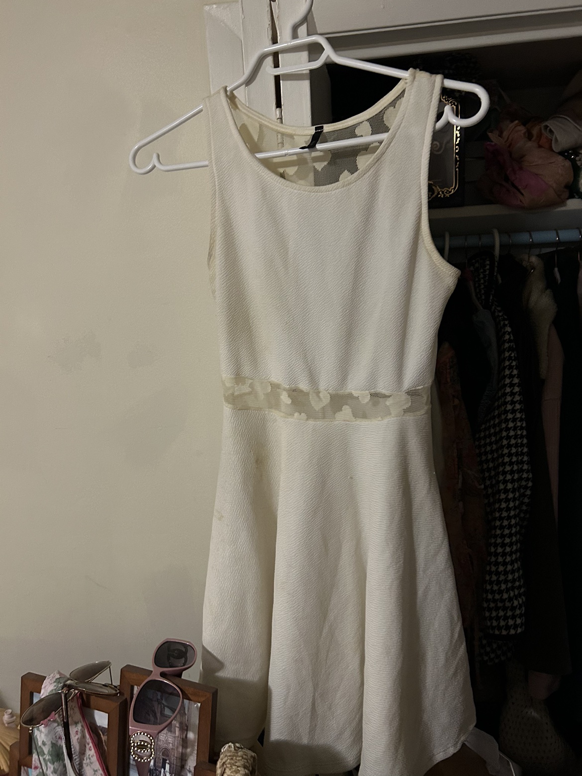 🥕white dress with heart cutouts- perfect for Valentines Day thumbnail