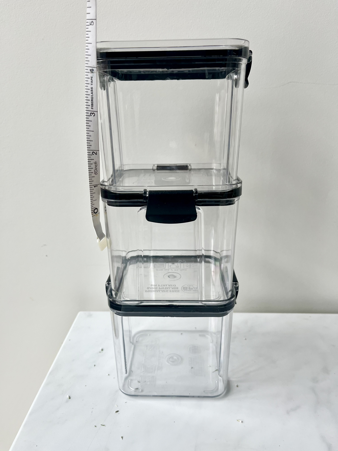 3x 4” square locking top containers - food safe thumbnail