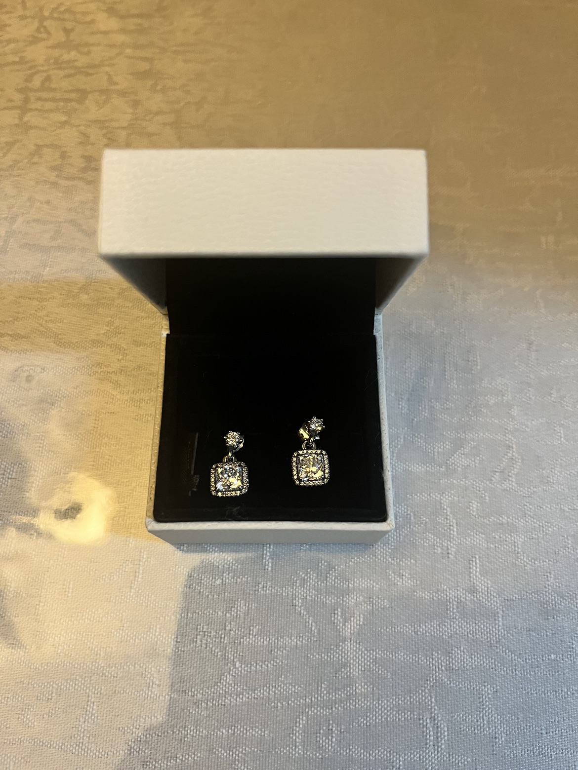 Square Sparkle Halo Stud Earrings image indicator(2)