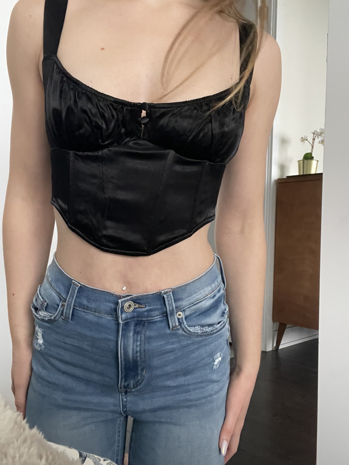 Cute black corset top XS thumbnail