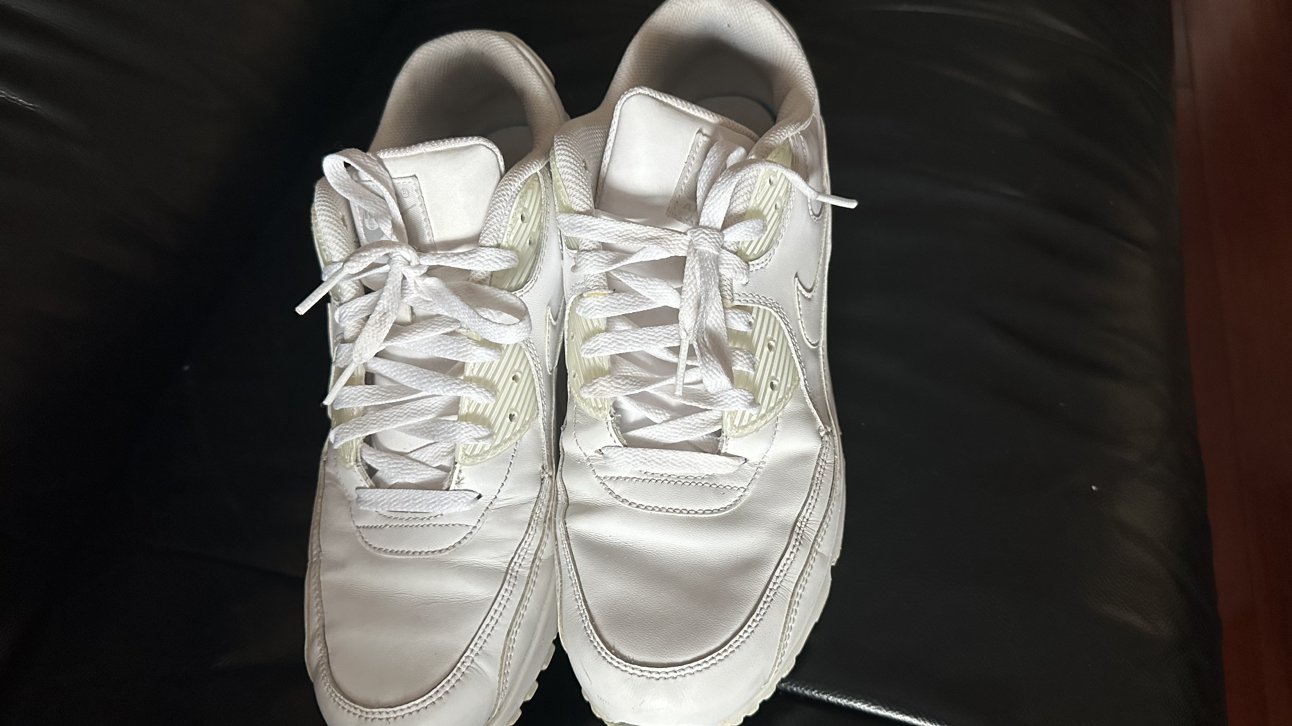 NIKE AIR MAX 90 trainers triple white leather image indicator(5)