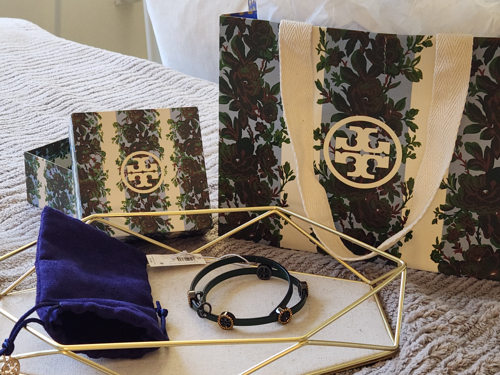 Tory Burch Green Double Miller Pavé Leather Bracelet - photo 4