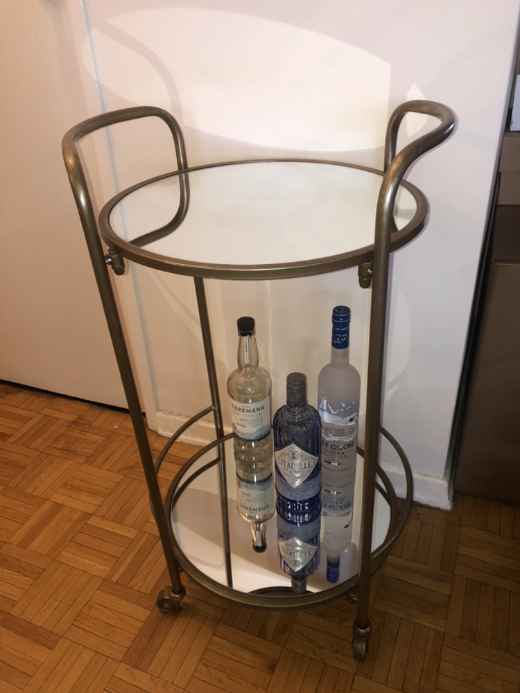 Round Glass Bar Cart