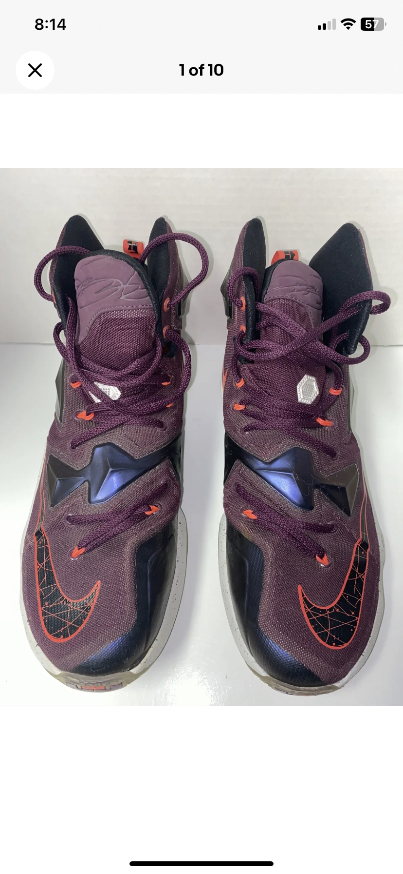 Nike Lebron XIII 13 Mulberry Purple Written In The Stars 10.5 thumbnail