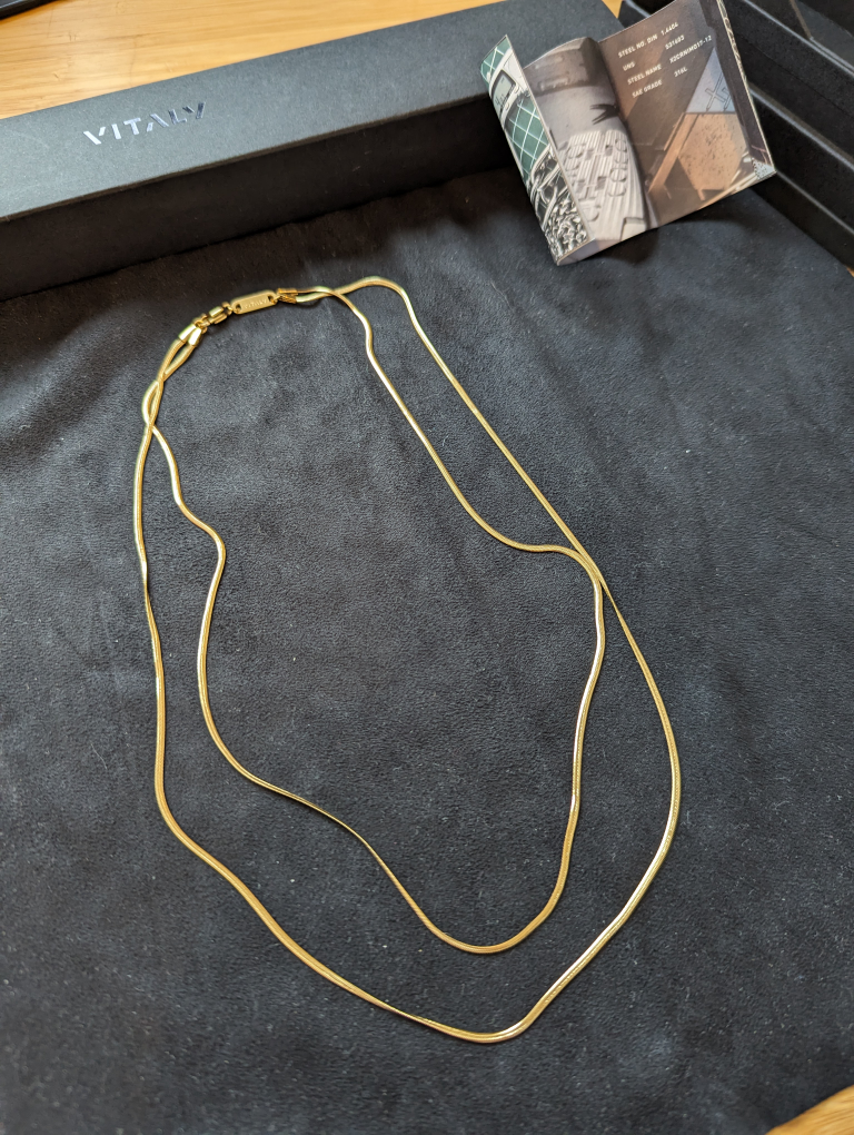 Vitaly "silk" necklace - tarnish free, minimalist - photo 4
