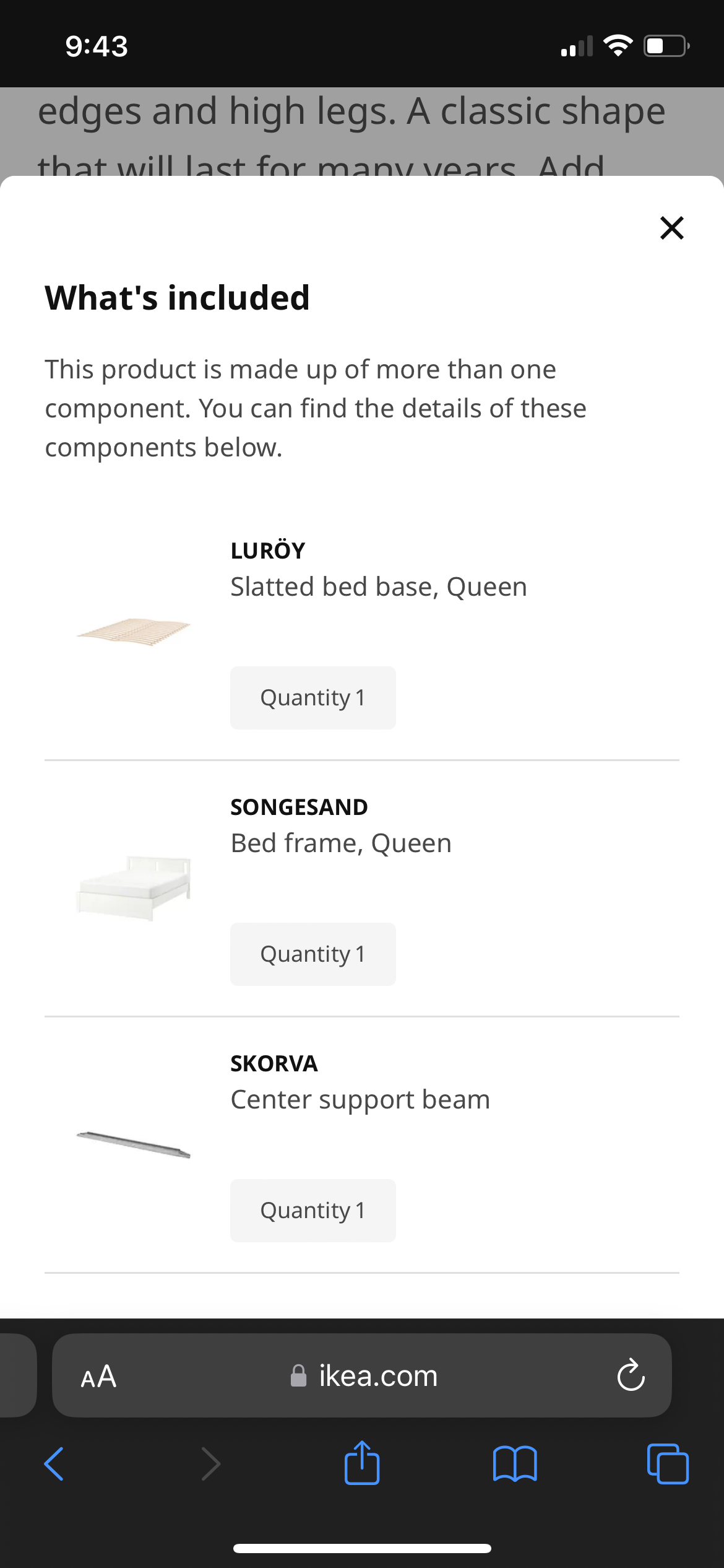 IKEA White Queen Bed Frame - photo 3