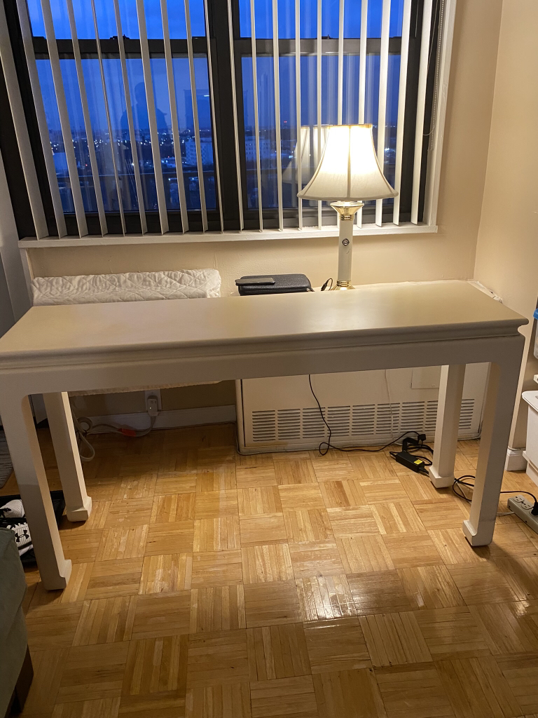 White sofa table