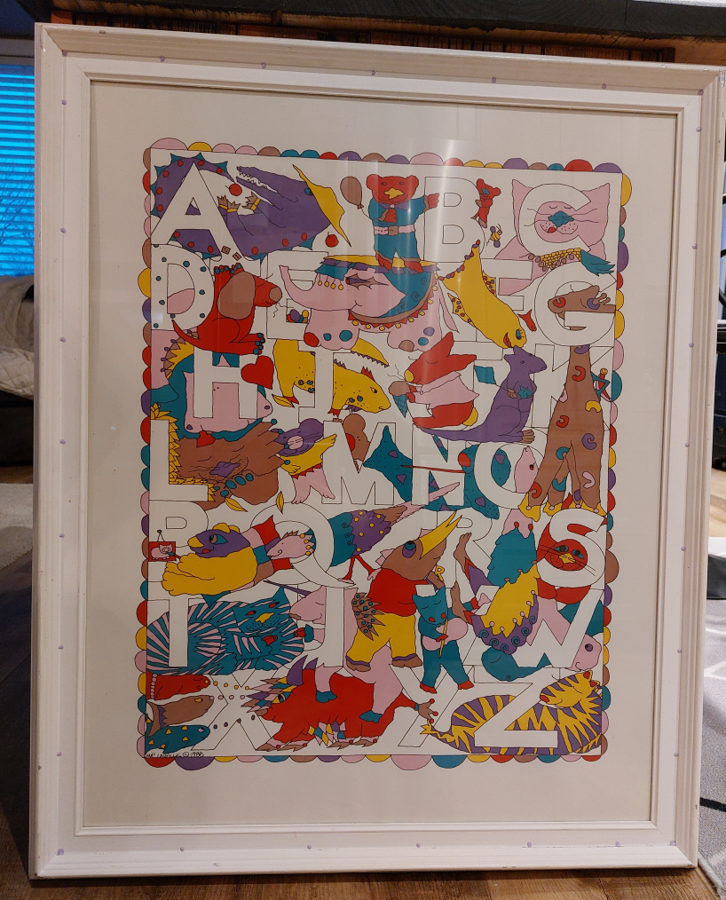 Framed 'Whimsical Alphabet' Print
