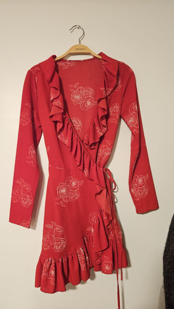 Red ruffle dress thumbnail