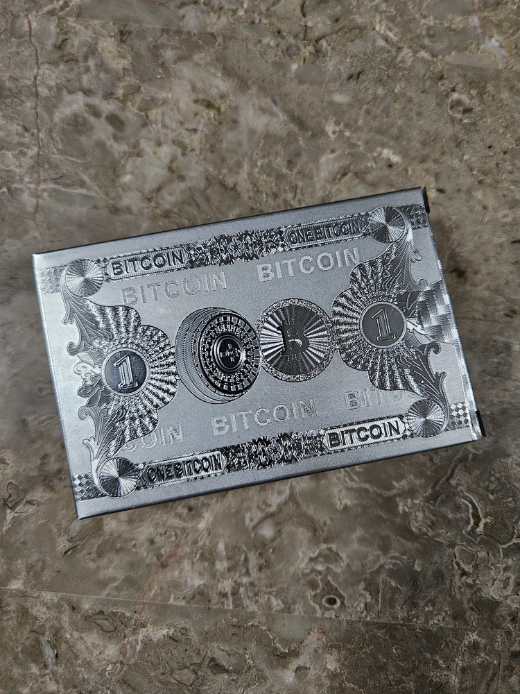 Bitcoin .9999 fine Silver leaf foil playing cards - photo 3
