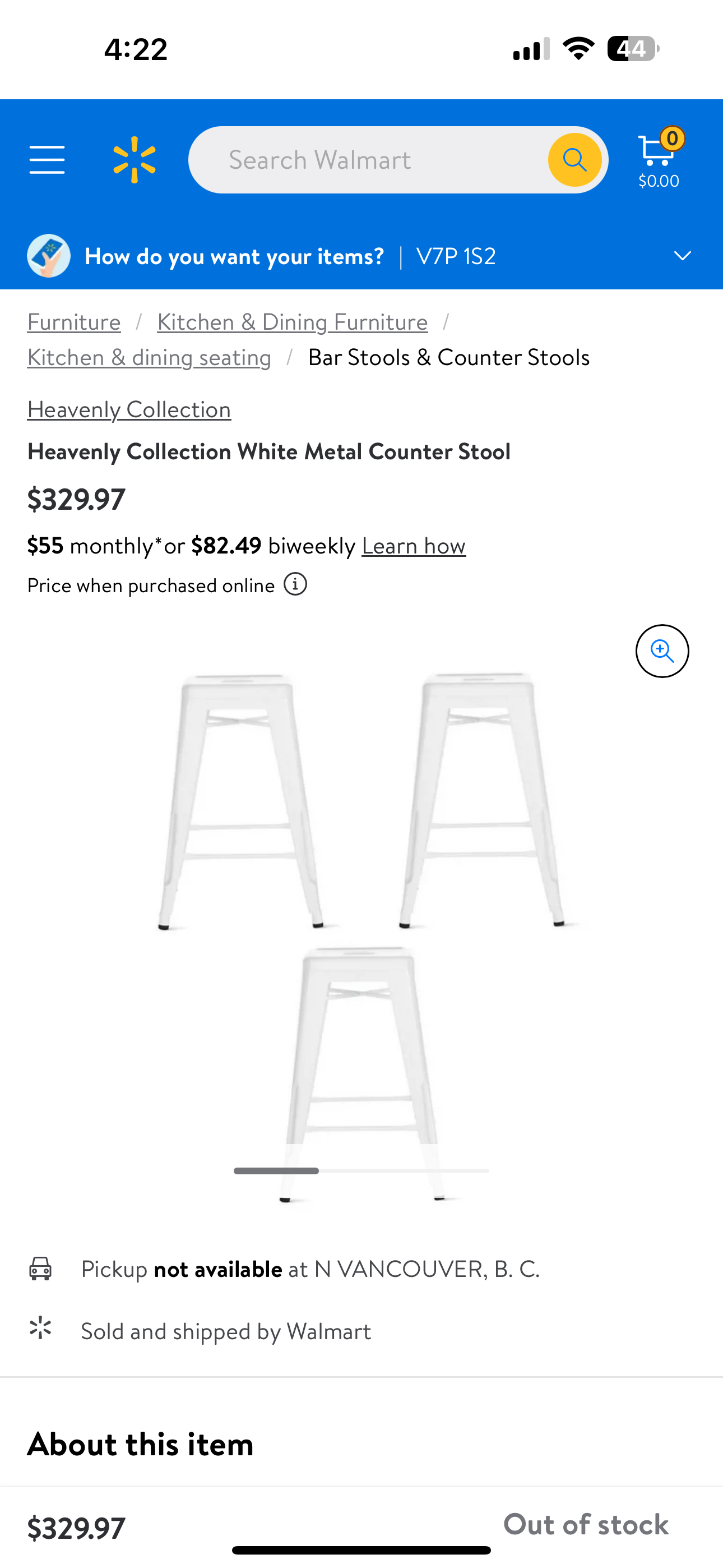 White Metal Counter Stools - photo 3