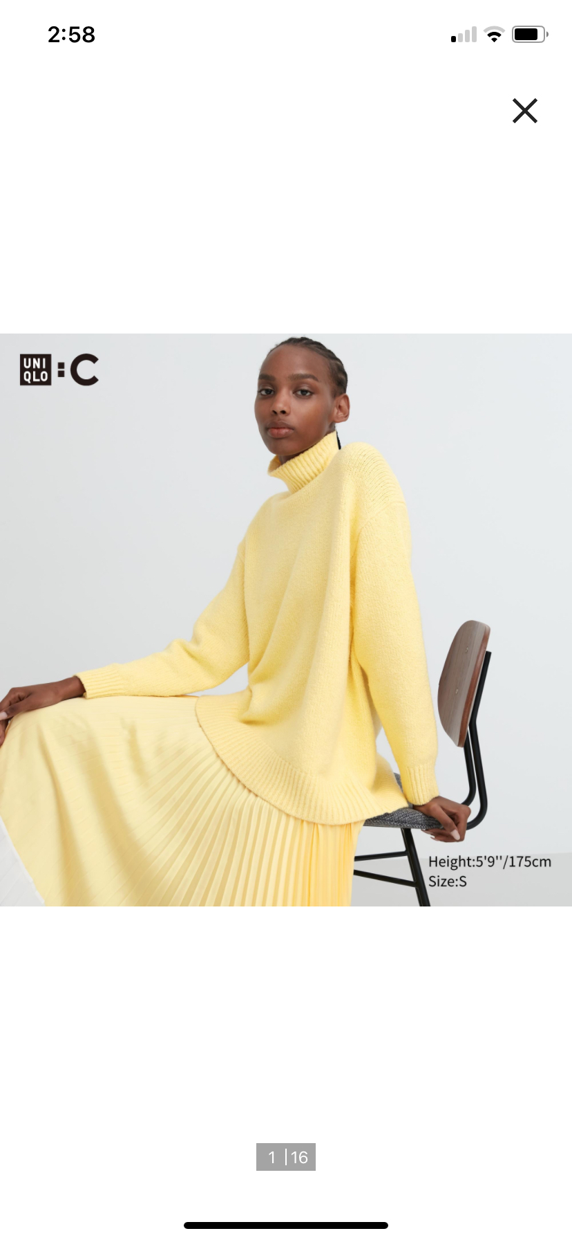 New with tag oversized sweater XL Uniqlo yellow image indicator(2)