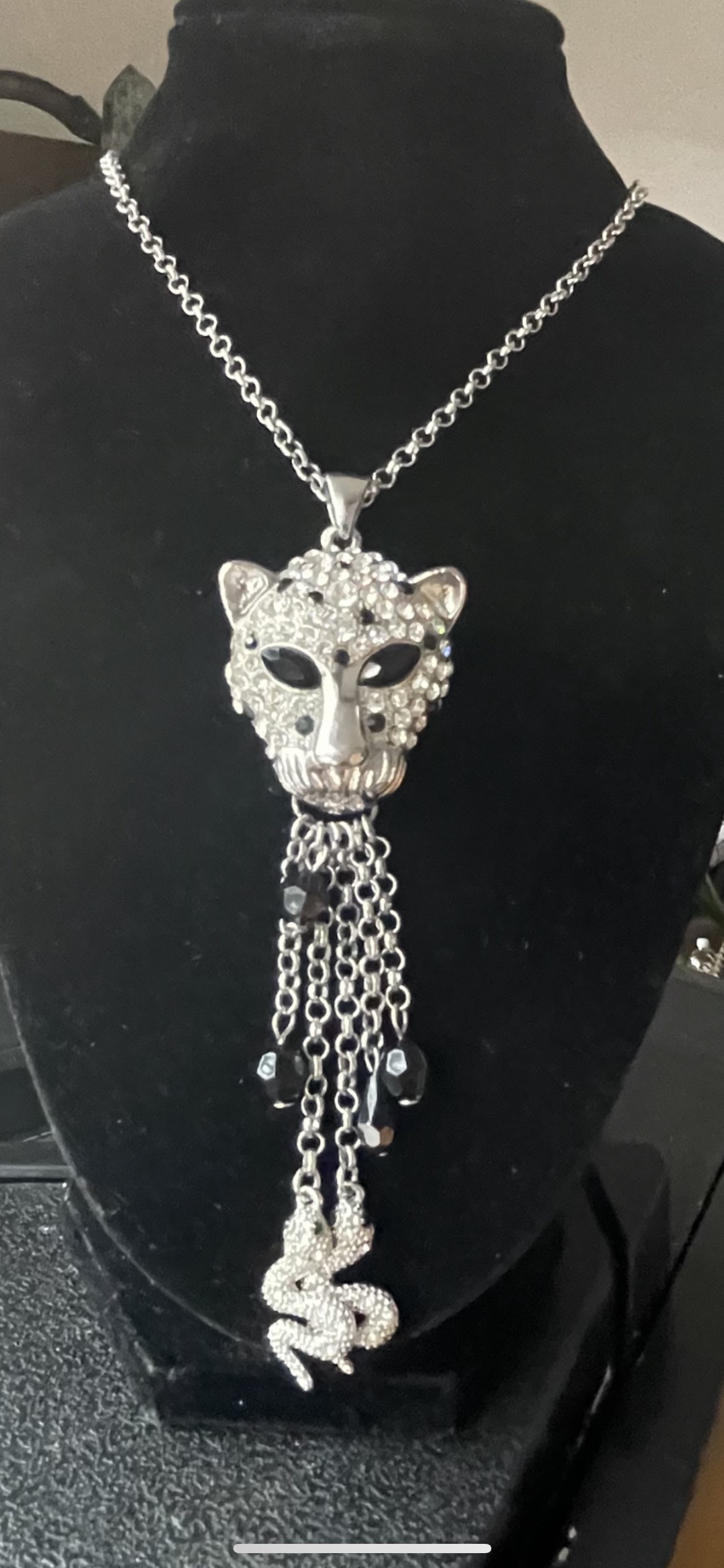 Cartier style, panther necklace with 2 snakes thumbnail