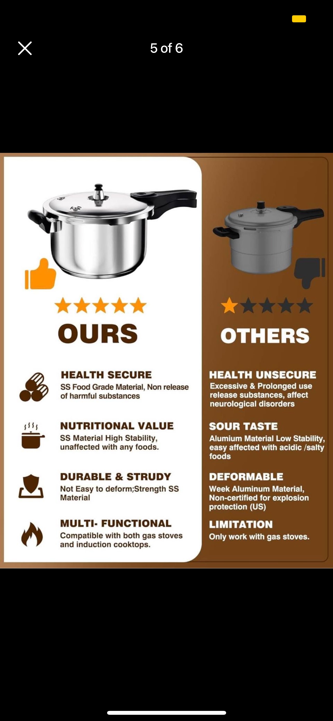 Pressure Cooker, 8 Quart Stainless Steel. - photo 2