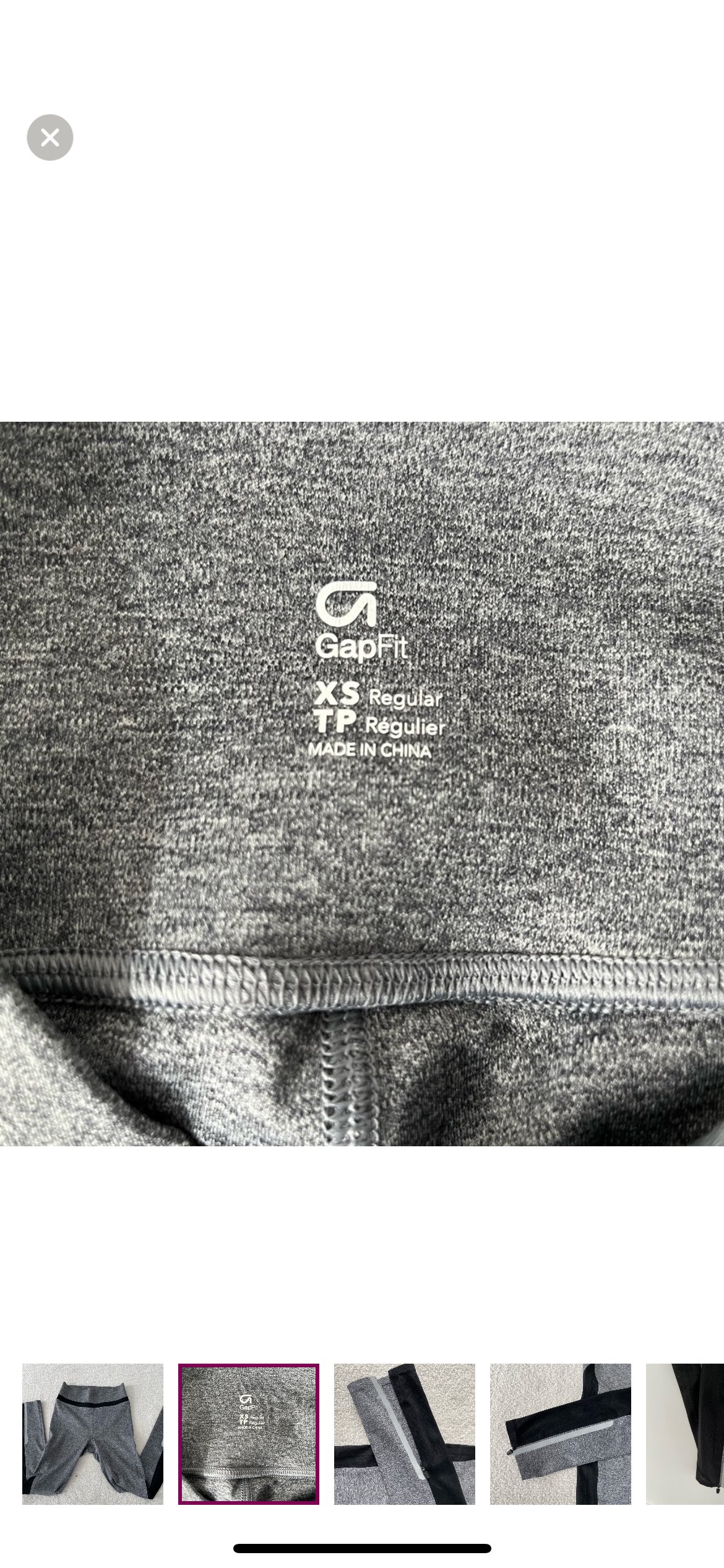 New Gapfit XS leggings in gray & black image indicator(2)