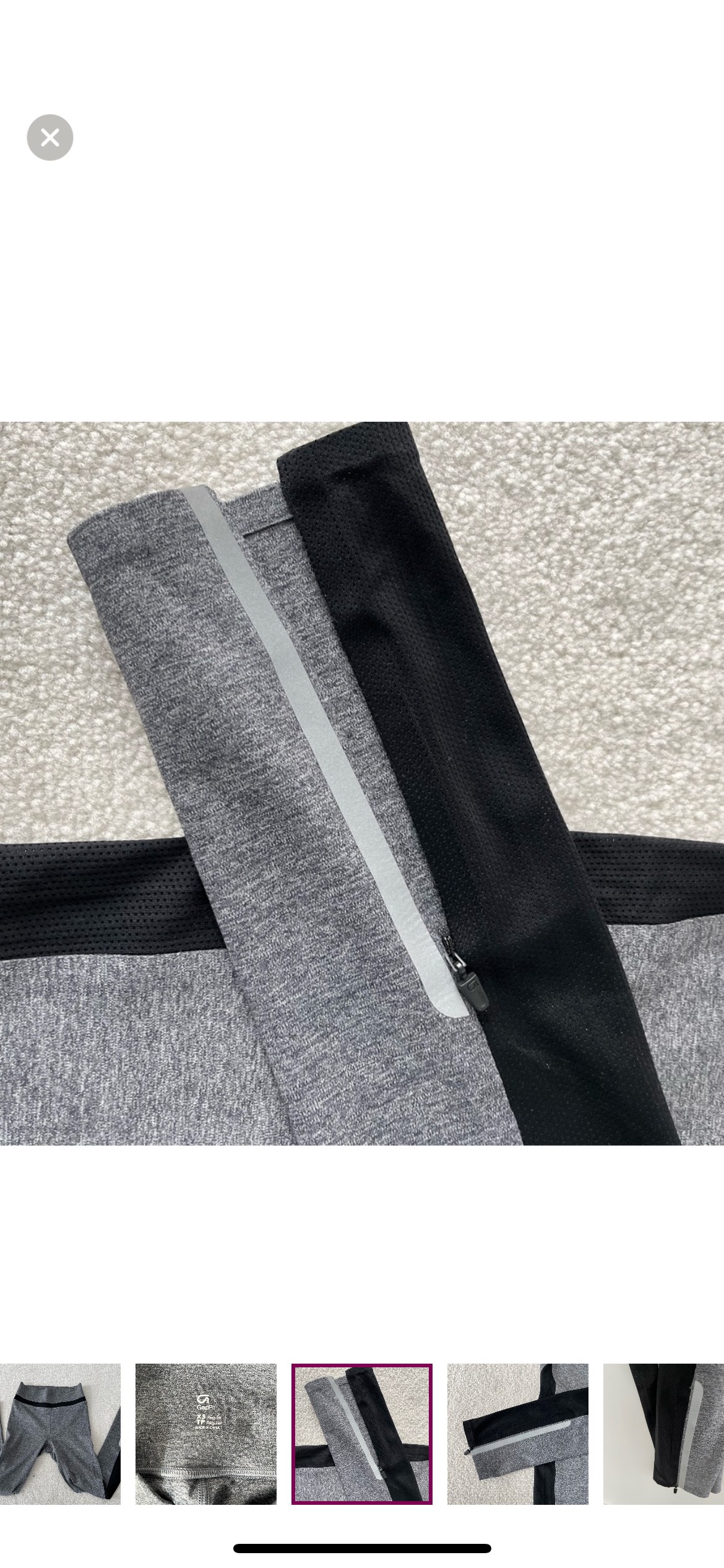 New Gapfit XS leggings in gray & black image indicator(4)