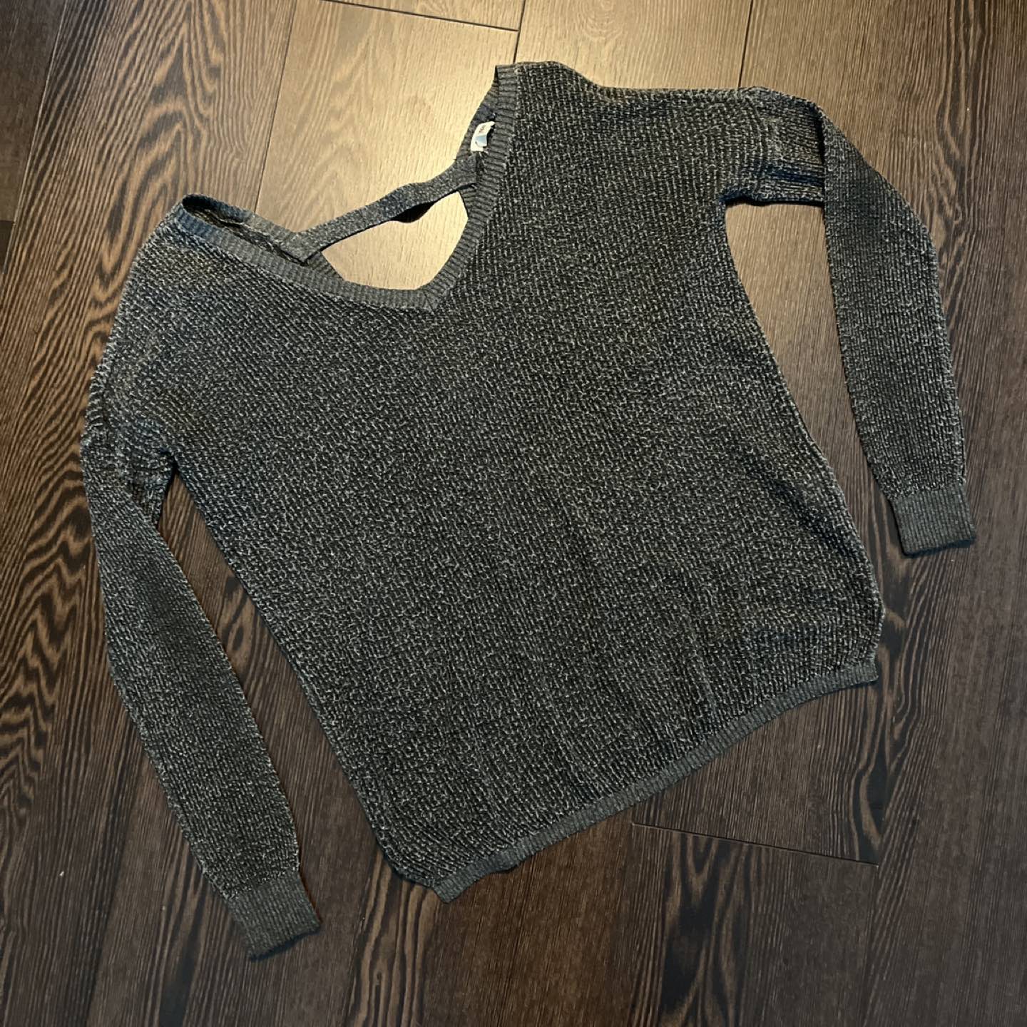Open back knitted garage sweater thumbnail