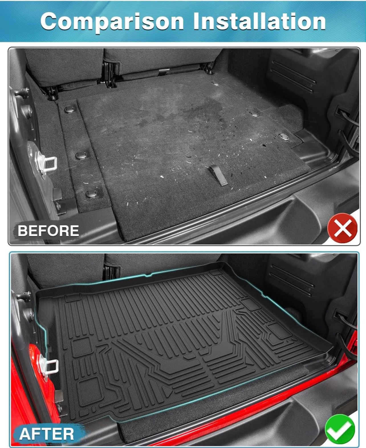Rear Trunk Cargo Liner for 2021-2023 Jeep Wrangler 4XE image indicator(8)