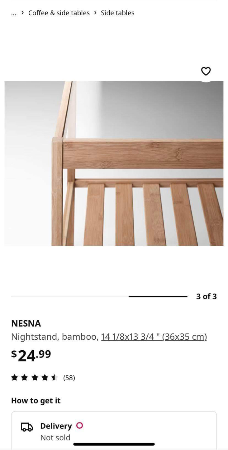 🧡IKEA bamboo nightstand (x2)