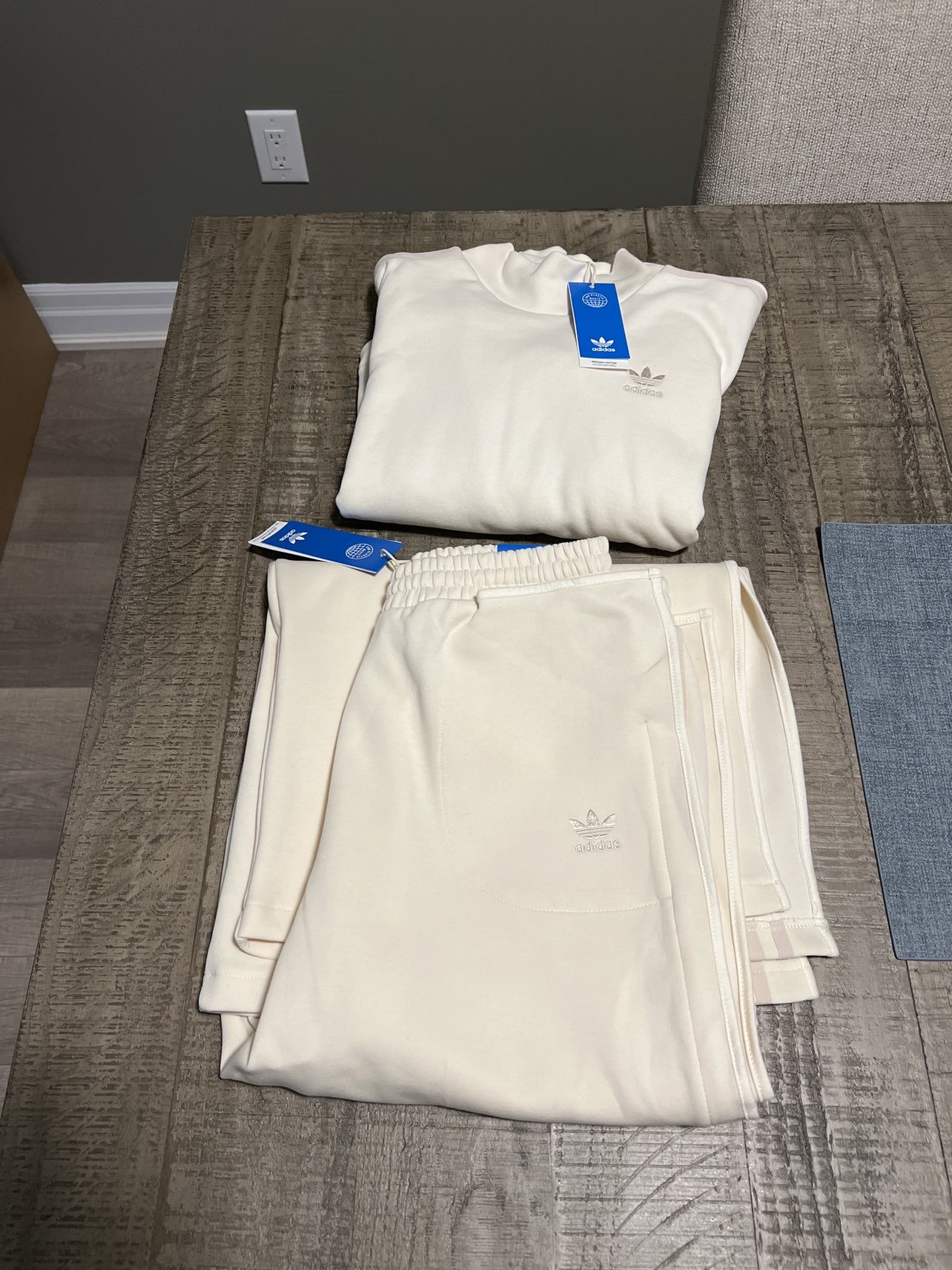Adidas Originals off-white tracksuit