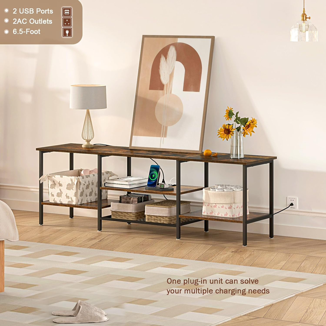 TV Stand With Integrated Power Strip