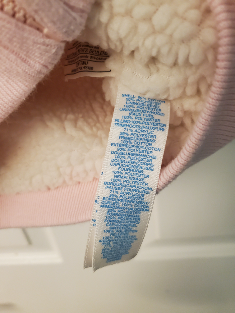 warm baby pink zip up hoodie, size 0-3 months image indicator(4)