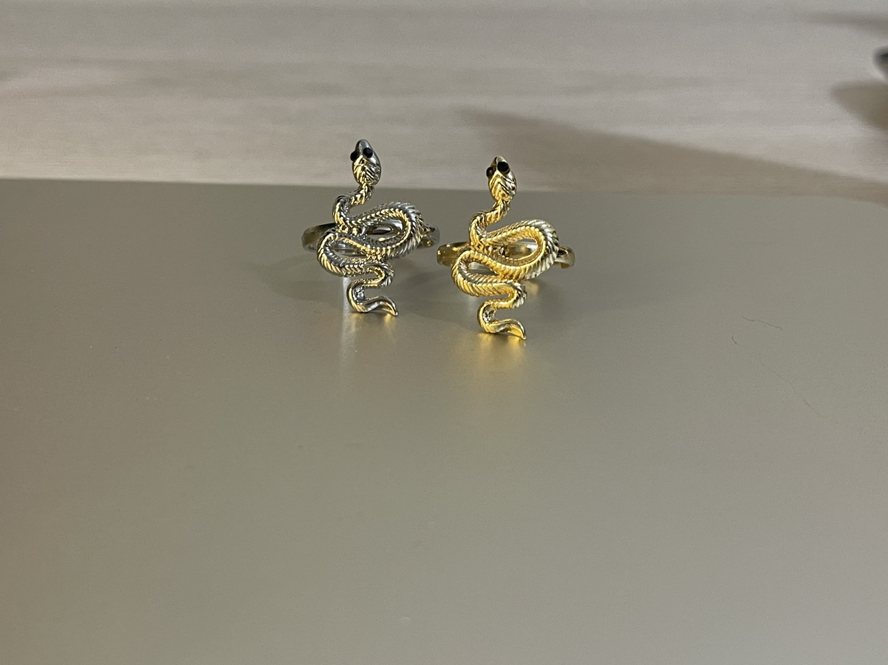Two Snake rings in golden and silver colour - photo 2