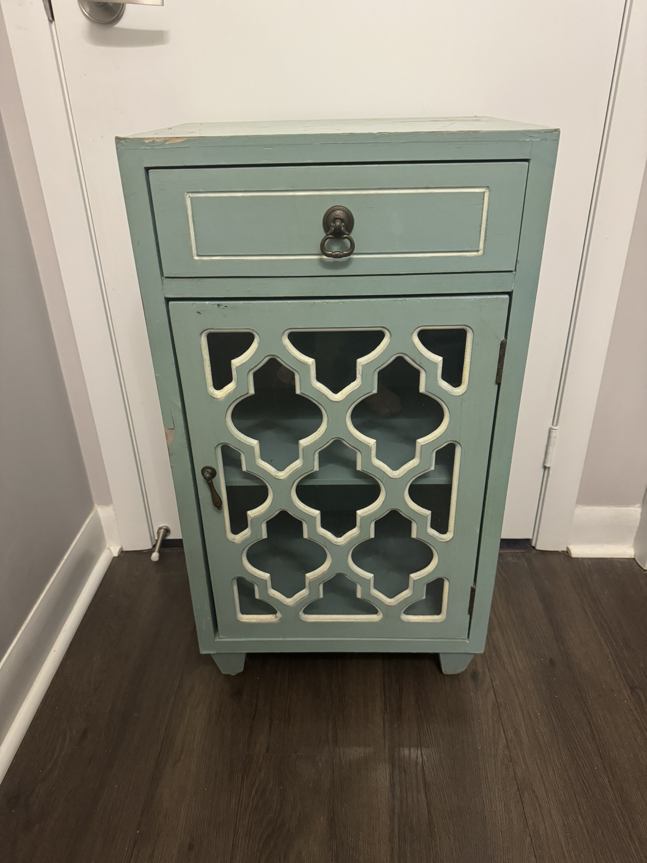 Homesense small distressed cabniet thumbnail