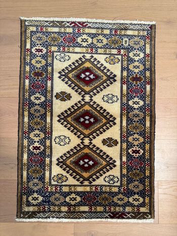 2'1" x 3'1" Vintage Handmade Persian Torkaman Rug