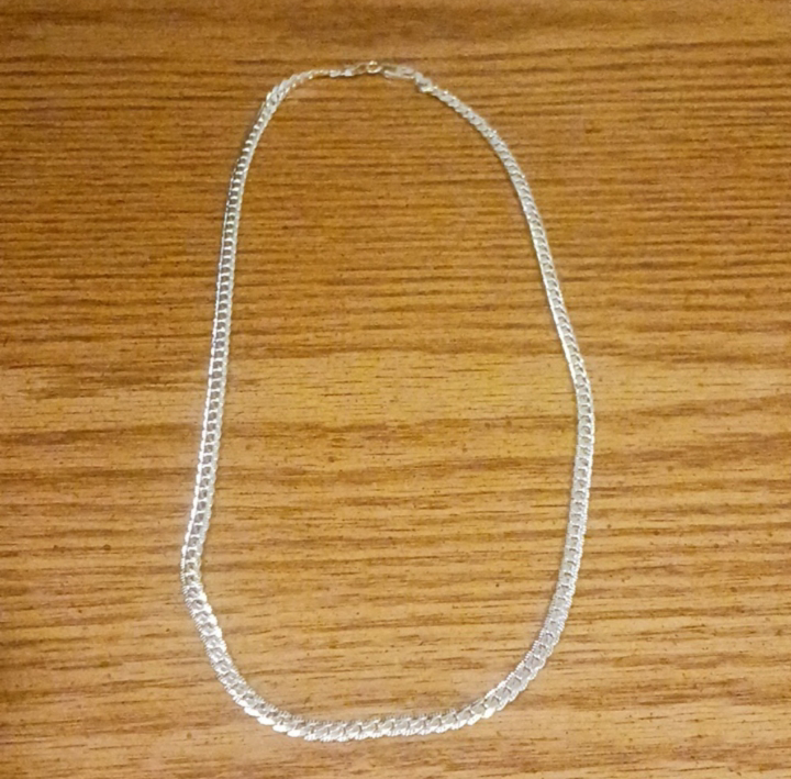 Sterling silver chain (Sideways flat 20") thumbnail