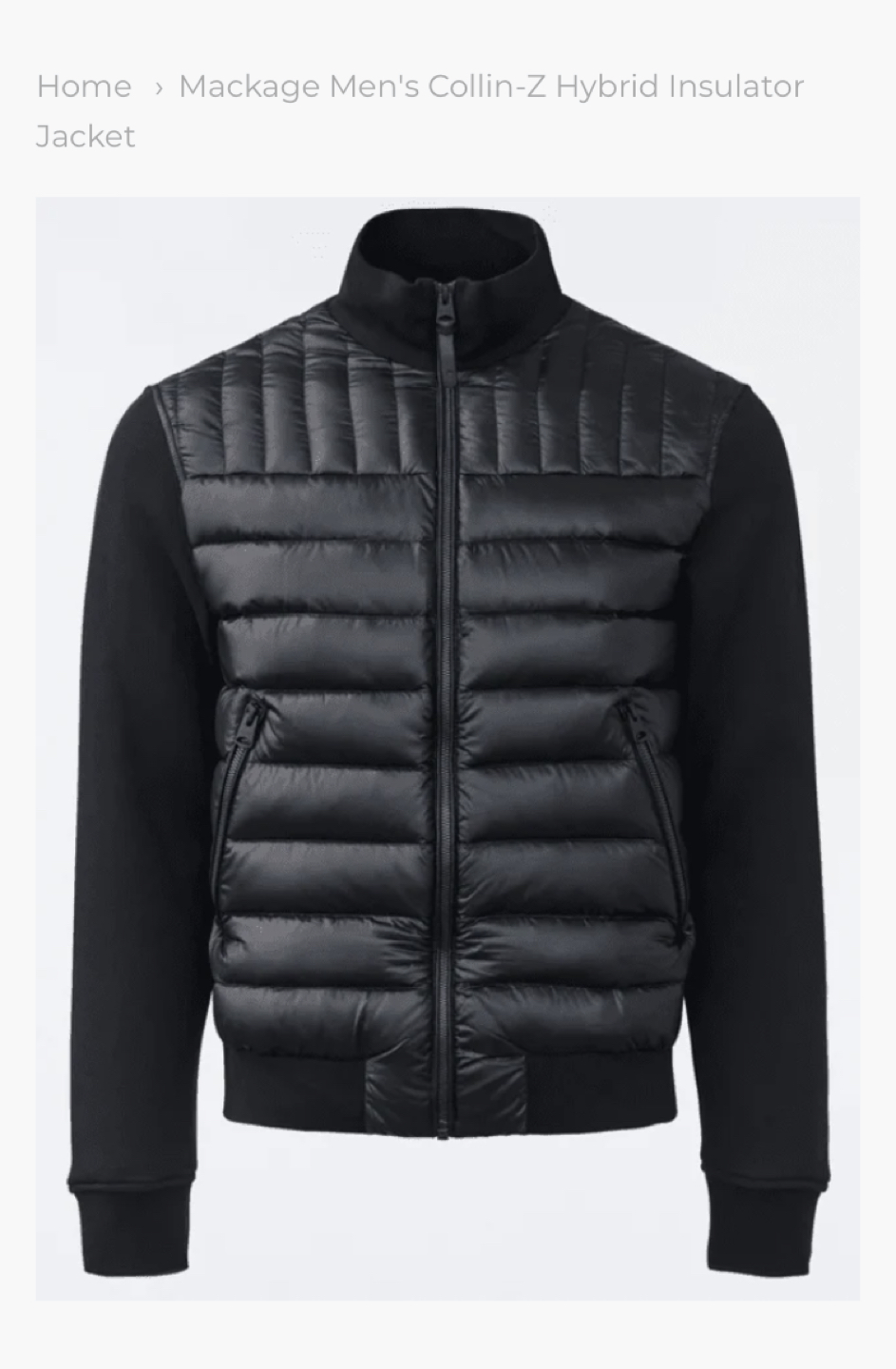 MACKAGE Collin-Z Hybrid Insulator Jacket Unisex Duck Feathers