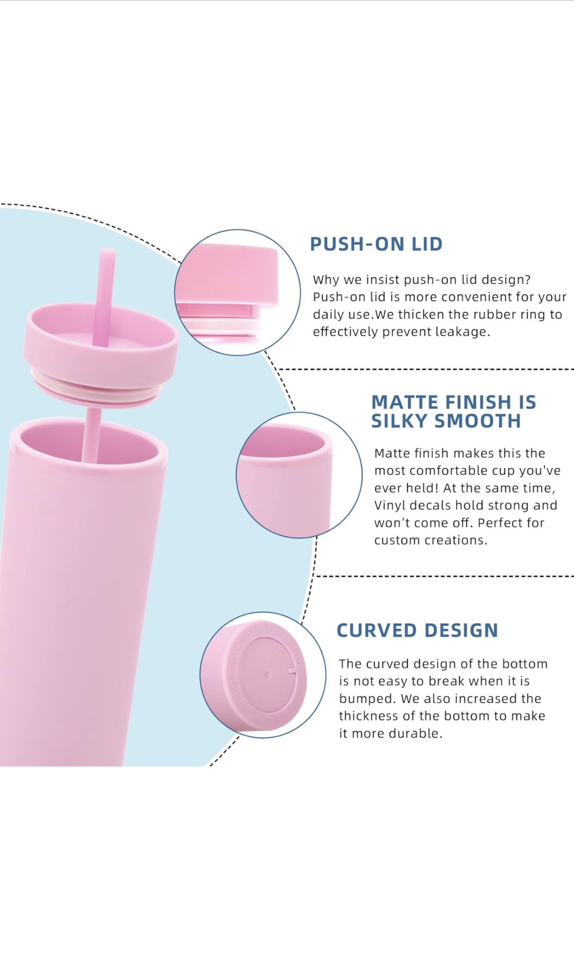 BNIB 20oz Skinny Tumbler in Matte Pink - photo 4