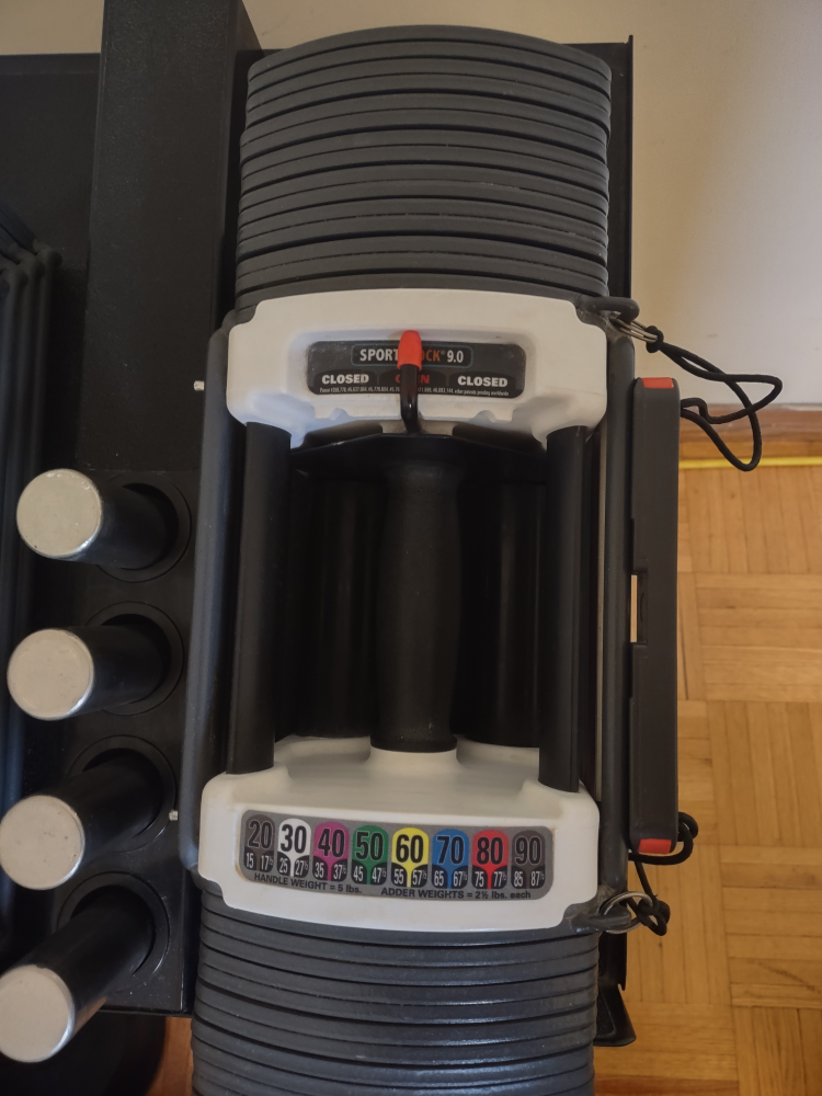 POWERBLOCK (5-90 lbs) Dumbbells, Stage 1, 2, 3 + Stand image indicator(5)