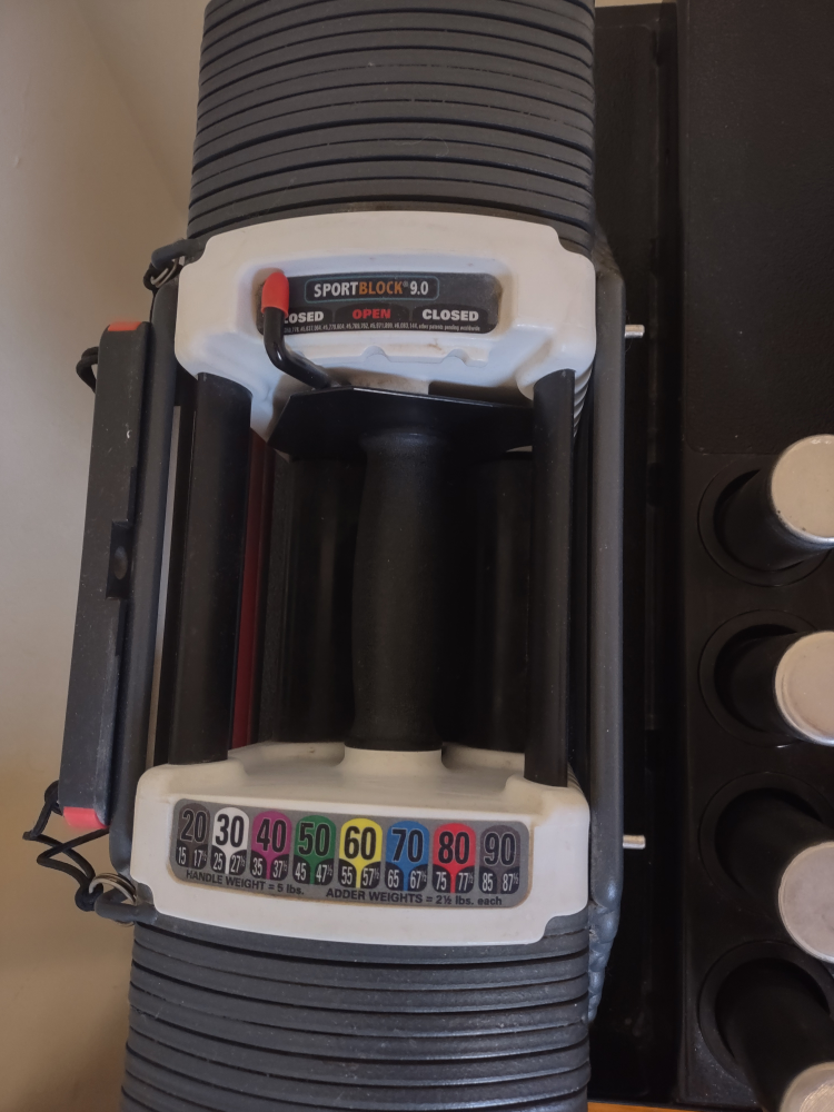 POWERBLOCK (5-90 lbs) Dumbbells, Stage 1, 2, 3 + Stand image indicator(6)