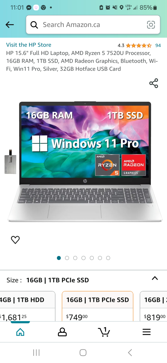 HP 15.6" Laptop (AMD Ryzen 5) - photo 4