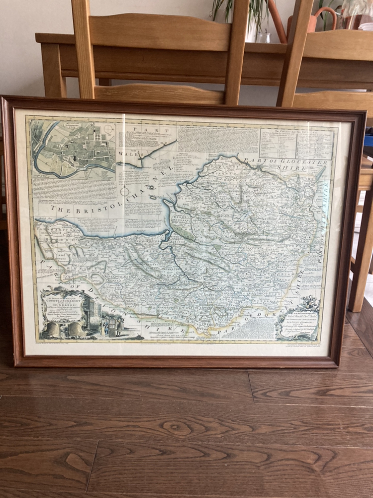 County of Somerset antique map 1760 Emanuel Bowen